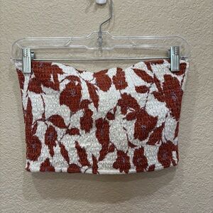 NEW Maverick The Collection Smocked Floral Print Tube Top Size Small Boho Beach